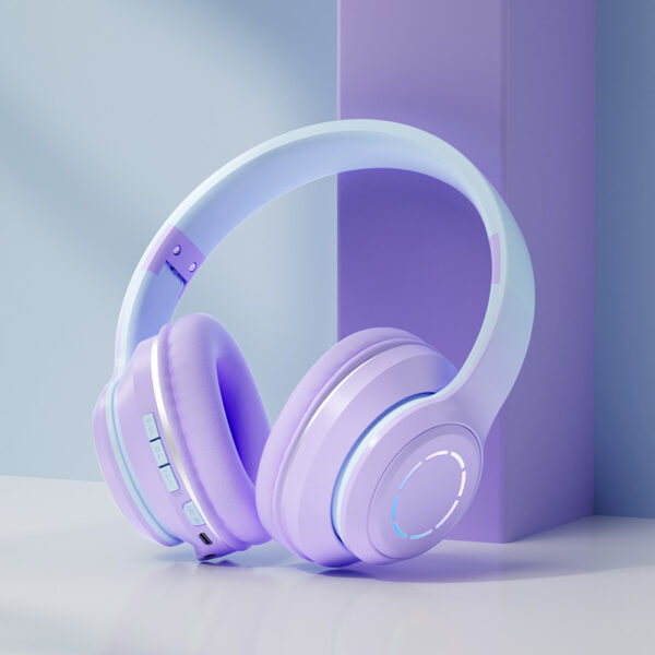 Gradient Bluetooth Earphones Head Mounted Phone Earphones Foldable Earphones - Image 5