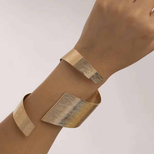 Ingemark Exaggerated Folding Surround Circle Open Cuff Bangles for Women Unique Gold Color Arm Bracelet Male Grunge Jewelry Gift - Image 7