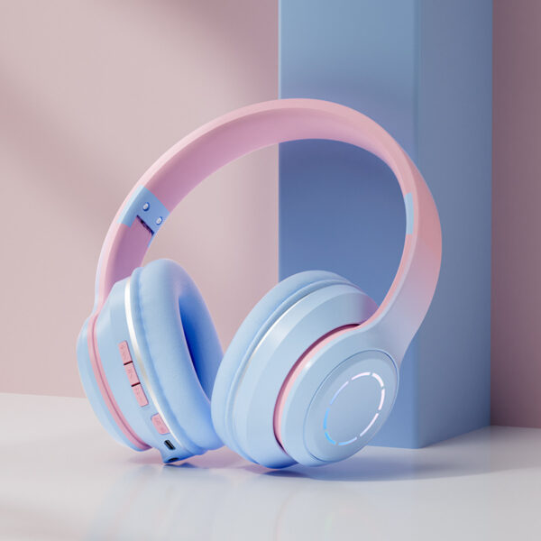 Gradient Bluetooth Earphones Head Mounted Phone Earphones Foldable Earphones - Image 2