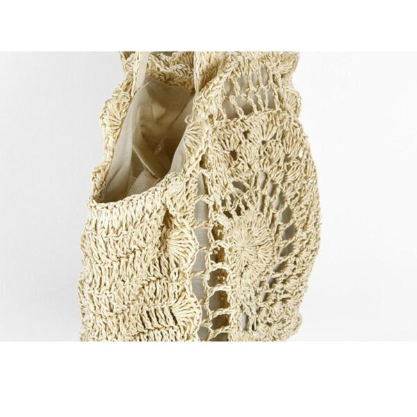 Bohemian Straw Bags Vintage Rattan Bag Handmade Kintted Travel Bags - Image 5