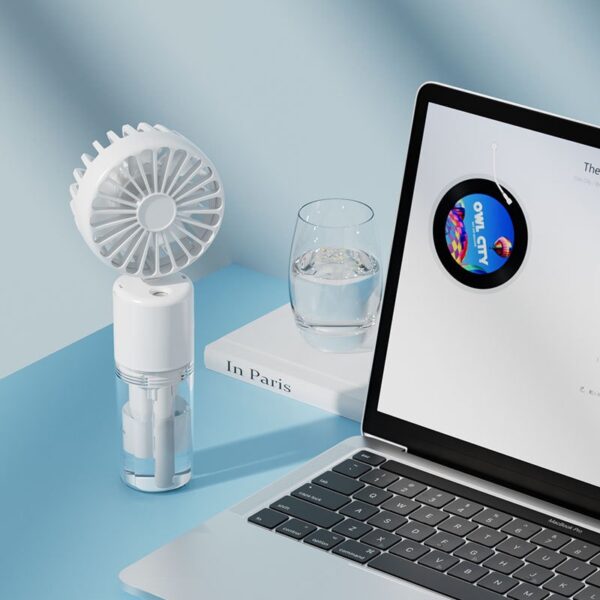 Spray fan water replenisher mute portable charging student dormitory mini handheld small fan - Image 12