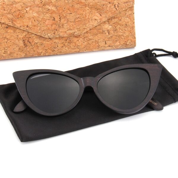 Retro All Wood Glasses Fishing Travel Cat Eye Polarized Sunglasses - Image 7
