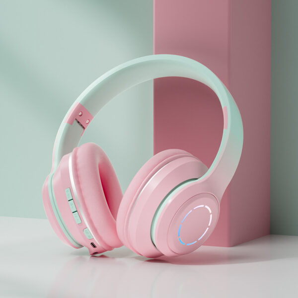 Gradient Bluetooth Earphones Head Mounted Phone Earphones Foldable Earphones - Image 3