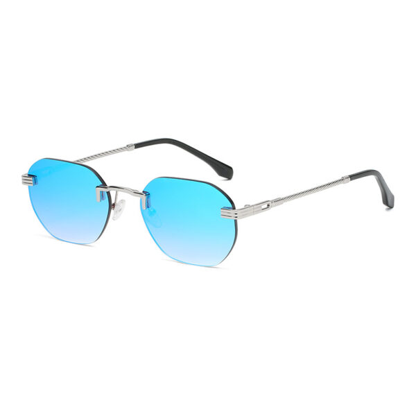 New Vintage Color Film Rimless Sunglasses For Men And Women Small Frame Street Hip-Hop Fashionable Sunglasses Trend Glasses - Image 7