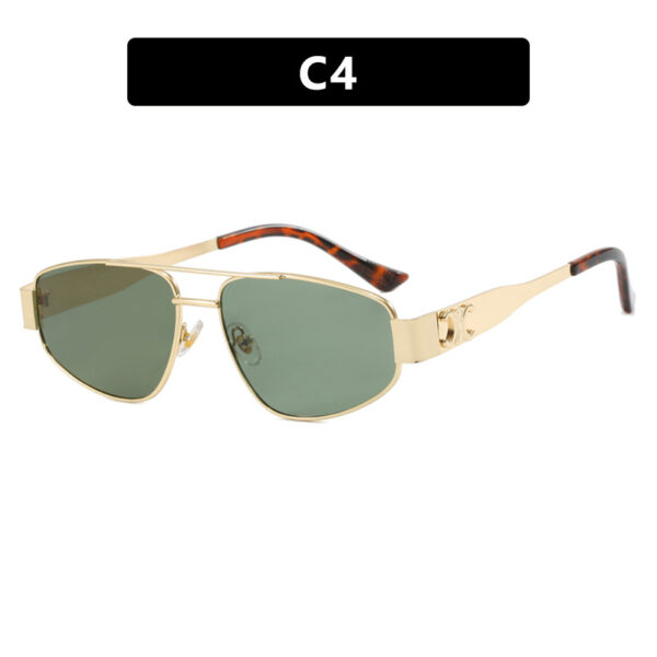 Double beam cat eye sunglasses, metal sunglasses, high-end and trendy sunglasses, women's concave design for photography - Image 9
