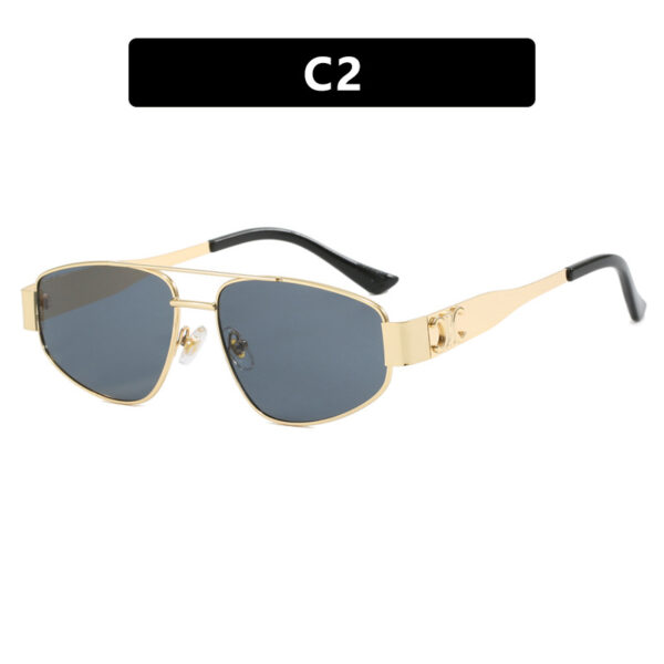 Double beam cat eye sunglasses, metal sunglasses, high-end and trendy sunglasses, women's concave design for photography - Image 7