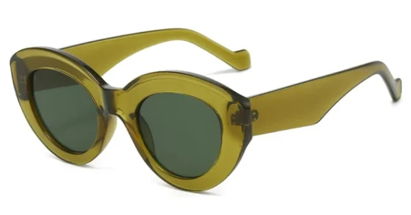 Popular Cat Eye Sunglasses Women Ins Fashion Oval Green Striped Sunglasses Lady Vintage Shades Eyewear Oculos Lunette De Soleil - Image 14