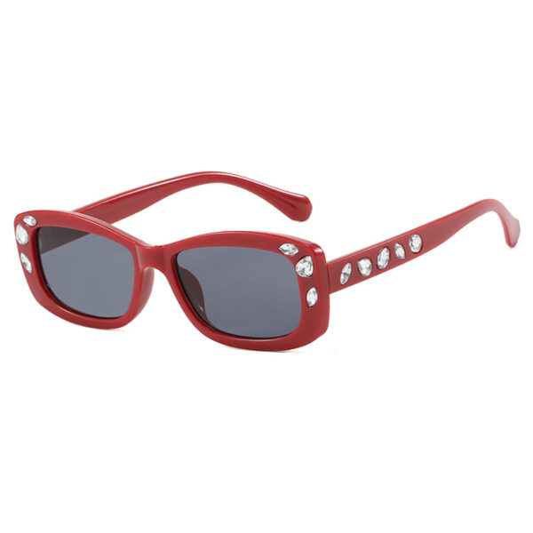Square small frame diamond inlaid sunglasses, new high-end fashion show sunglasses, sunshade, plain face, internet celebrity sunglasses - Image 5