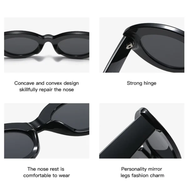 Popular Cat Eye Sunglasses Women Ins Fashion Oval Green Striped Sunglasses Lady Vintage Shades Eyewear Oculos Lunette De Soleil - Image 6