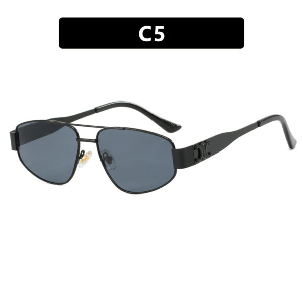 Double beam cat eye sunglasses, metal sunglasses, high-end and trendy sunglasses, women's concave design for photography - Image 10