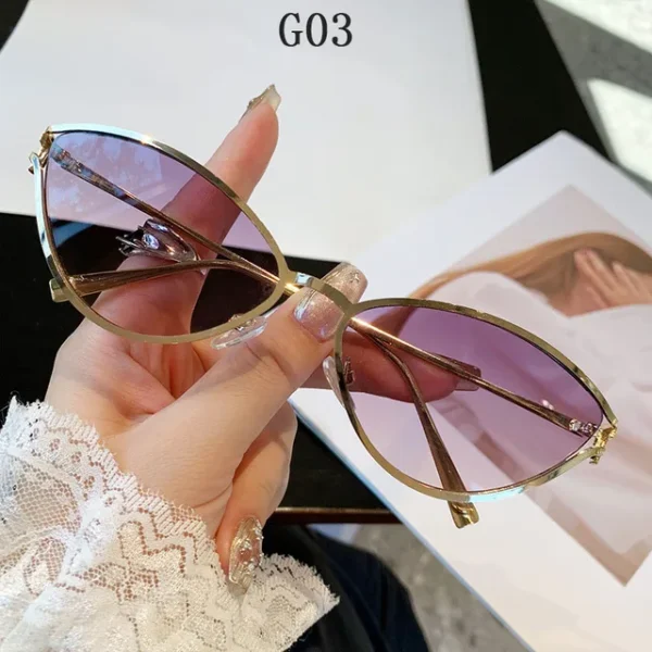 Cat Eye Sunglasses Women Trendy Vintage Vacation Designer Luxury Glasses Lentes De Sol Mujer Lunette Soleil Femme Vasos - Image 8