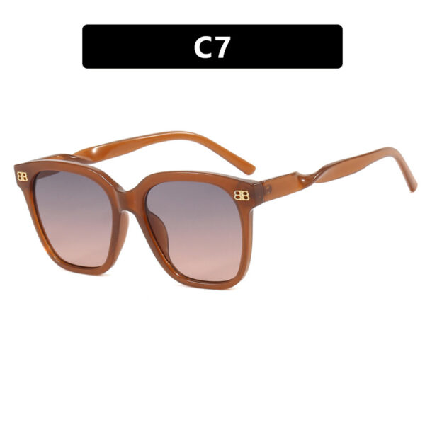 Letter B Retro Box Sunglasses Women's High end Feeling Internet Celebrity New Sunglasses Anti UV Sunglasses - Image 12