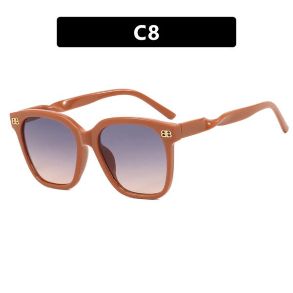 Letter B Retro Box Sunglasses Women's High end Feeling Internet Celebrity New Sunglasses Anti UV Sunglasses - Image 13