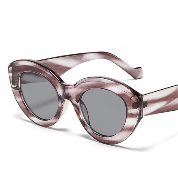 Popular Cat Eye Sunglasses Women Ins Fashion Oval Green Striped Sunglasses Lady Vintage Shades Eyewear Oculos Lunette De Soleil - Image 4