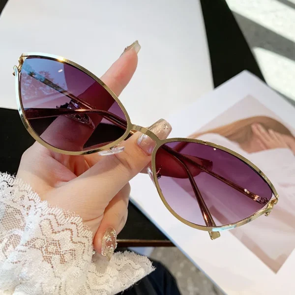 Cat Eye Sunglasses Women Trendy Vintage Vacation Designer Luxury Glasses Lentes De Sol Mujer Lunette Soleil Femme Vasos - Image 4