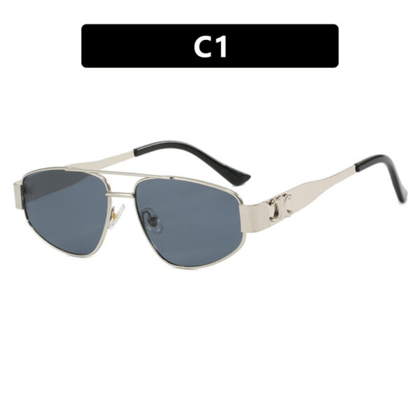 Double beam cat eye sunglasses, metal sunglasses, high-end and trendy sunglasses, women's concave design for photography - Image 6
