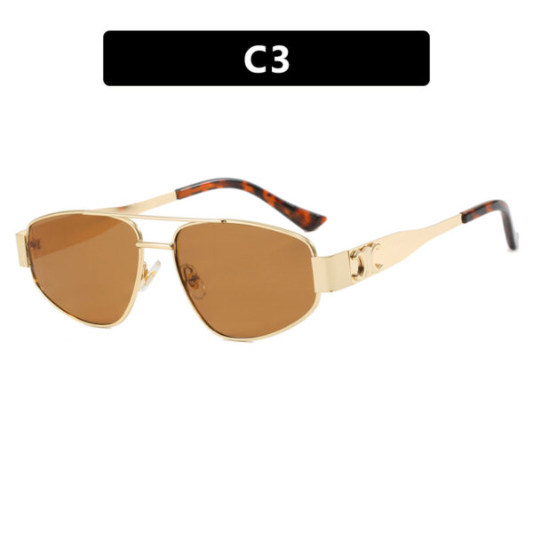 Double beam cat eye sunglasses, metal sunglasses, high-end and trendy sunglasses, women's concave design for photography - Image 8