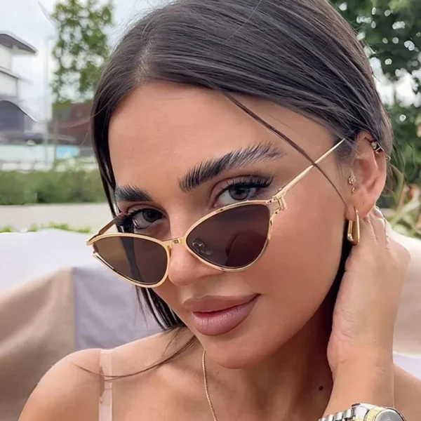 Cat Eye Sunglasses Women Trendy Vintage Vacation Designer Luxury Glasses Lentes De Sol Mujer Lunette Soleil Femme Vasos - Image 3